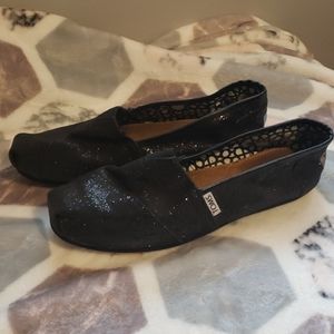 Black Glitter Toms